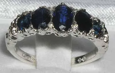 Miniatura 2 de Anillo de plata de ley 925 auténtica auténtica zafiro para mujer