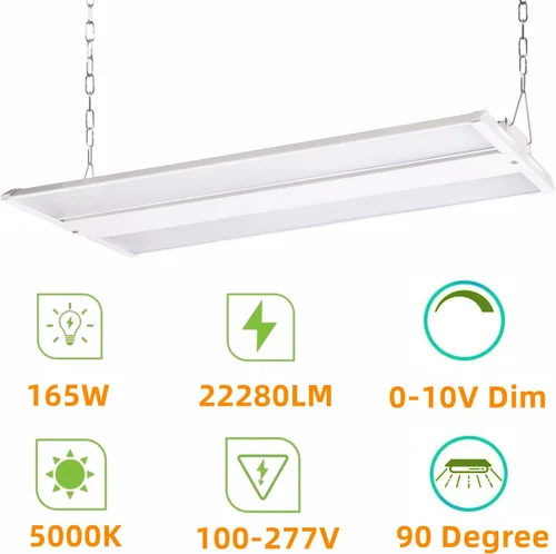 Miniatura 2 de Lámpara lineal de alta bahía LED de 165 W, 2 pies 22280LM (135LM/W) 5000K luz diurna LED talleres luz, 100-277V, 0-10V regulable UL Warehouse