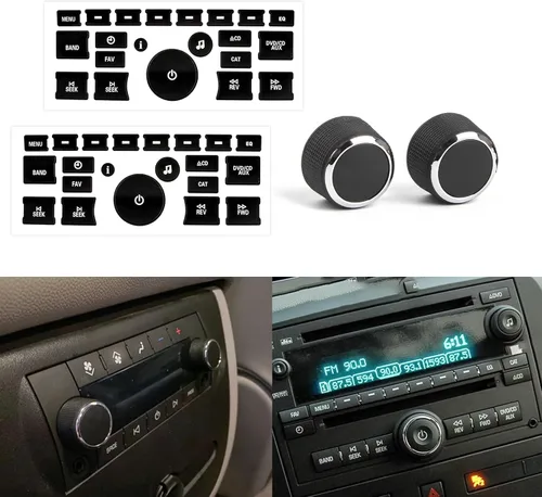 Miniatura 9 de x xotic tech Paquete de 2 calcomanías de botón de CA para automóvil, kit de reparación de botón de control de CA, compatible con Chevy Silverado