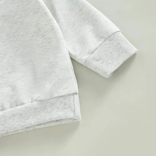 Miniatura 46 de Conjunto de 2 piezas de sudadera de manga larga con cuello redondo y pantalones casuales para bebés y niños pequeños