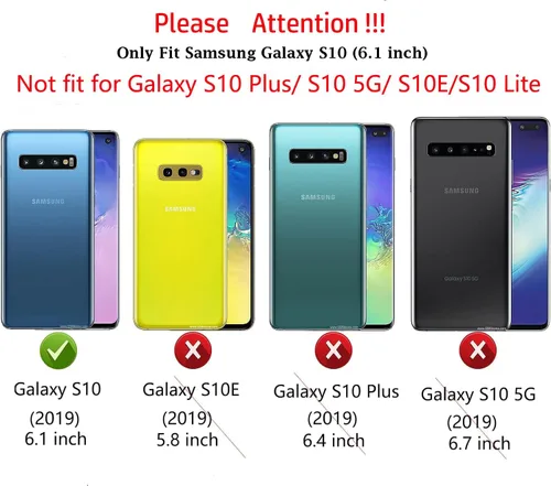 Miniatura 5 de Funda para Galaxy S10, [sin protector de pantalla] resistente a prueba de golpes, polvo y caídas, 3 capas de protección completa del cuerpo, funda