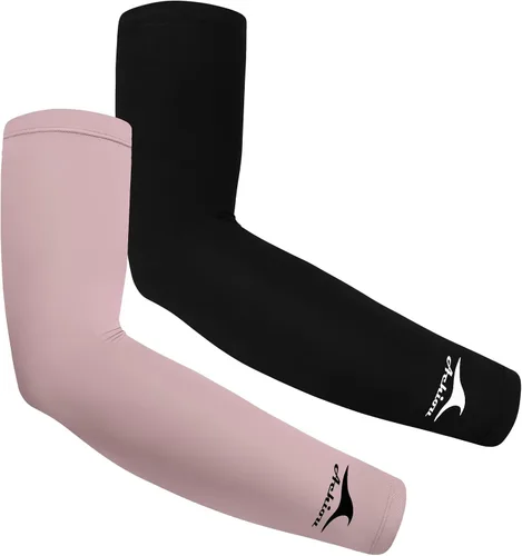 Miniatura 25 de Achiou Mangas de Brazo de Seda de Hielo Refrigerante, Mangas de Protección Solar UV de Verano, de Compresión UPF 50+ para Mujeres, Voleibol