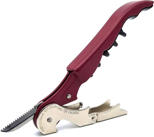 Miniatura 8 de Pulltap's - Sacacorchos genuino clásico 500 para camarero – Llave de vino con doble bisagra y cortador de papel de aluminio con bisagra – Diseño
