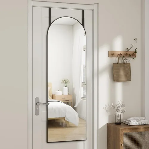 Miniatura 2 de Espejo de puerta, espejo arqueado de cuerpo completo sobre la puerta, 14 x 48 pulgadas, espejos colgantes o de pared, espejos de cuerpo completo