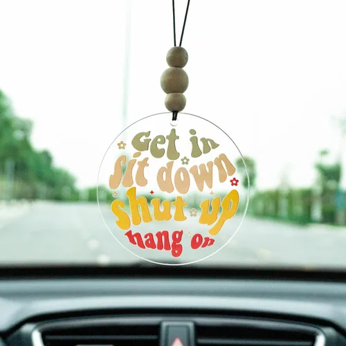 Miniatura 32 de Talataca Adorno plano 2D cristiano para automóvil y cuentas de madera, citas inspiradoras con cuentas, accesorios para espejo retrovisor, colgante 37