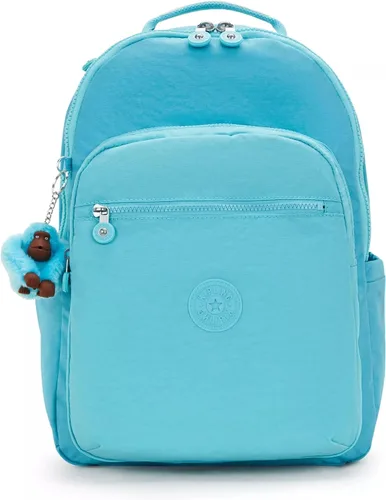 Miniatura 27 de Kipling Seoul - Mochila grande metálica para portátil de 15 pulgadas, Agua (Aqua Flowers)