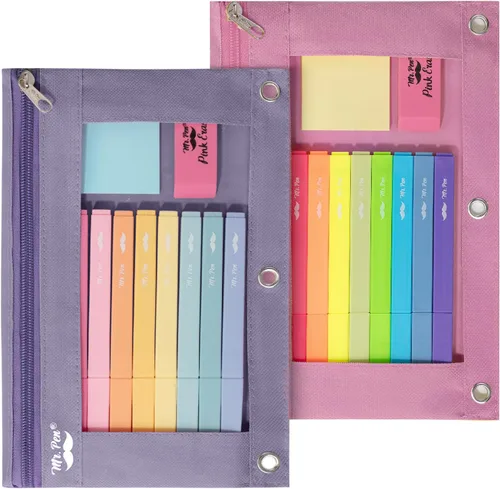 Miniatura 35 de Mr. Pen - Estuche para lápices de 2 piezas - Estuche con cremallera para lápices para carpeta de 3 anillas