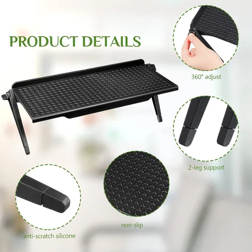 Miniatura 6 de Hoteam 4 piezas de estante superior de TV para caja de cable, estante superior de TV ajustable para pantalla de monitor, cajas multimedia, soporte