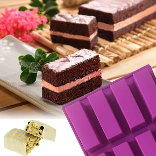 Miniatura 5 de Juego de 2 moldes rectangulares de silicona, 12 cavidades, para hacer barras de proteínas, barras energéticas, pan de caramelo, pan, muffins