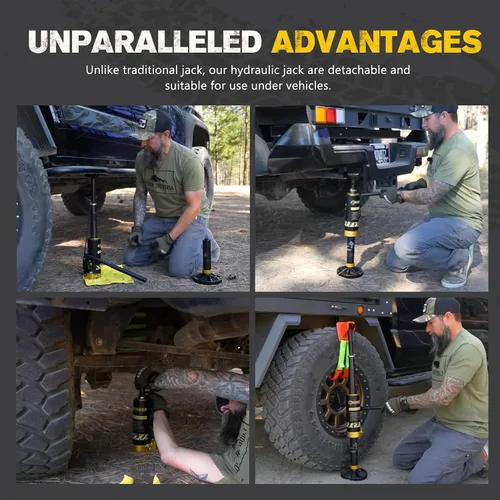 Miniatura 3 de BUNKER INDUST Gato hidráulico portátil de recuperación con compañero de elevación, gato de elevación todoterreno 4x4 para SUV, ATV UTV, capacidad