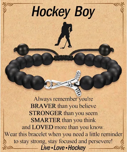 Miniatura 16 de EFVISD Pulsera de fútbol, baloncesto, béisbol, hockey para regalos para niños jugadores amantes de equipos, hijo, nieto, hermano, sobrino, amigo