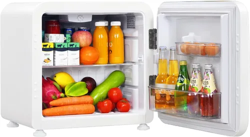 COSTWAY Mini refrigerador de 1.6 pies cúbicos, refrigerador compacto con descongelación automática, puerta reversible individual, termostato Blanco