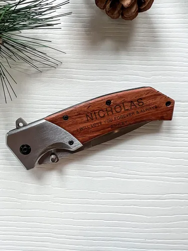 Miniatura 3 de Navaja de bolsillo de regalo para hombres y él, personalizada grabada, idea de amor para papá, novio, padrinos de boda, esposo, hijo, día del padre