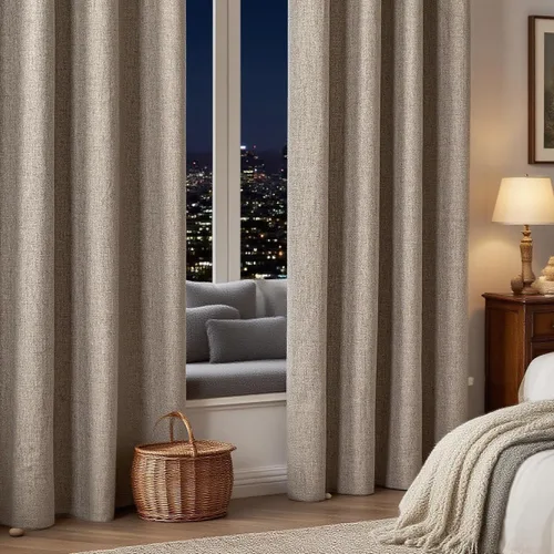 Miniatura 89 de IGEMAEVE Cortinas 100% opacas de 108 pulgadas de largo para dormitorio, juego de 2 paneles de cortinas opacas con bolsillo para barra y pestaña