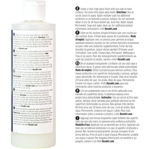 Miniatura 2 de DecoArt Triple Thick Gloss Glaz, Botella de 8 fl oz, Blanco Azul