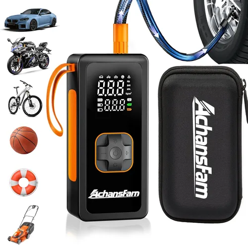 Portable Air Compressor, 48s Fast Inflation, Cordless with Dual Power Supply, 150 PSI Tire Pump with Digital Gauge, Long Runtime & Storage Case for