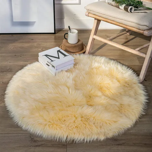 Miniatura 45 de Ashler Home Deco - Tapete de pelo sintético de oveja, mullido, suave, de 2 x 3 pies, lavable a máquina, dormitorio, habitación de los niños, sala