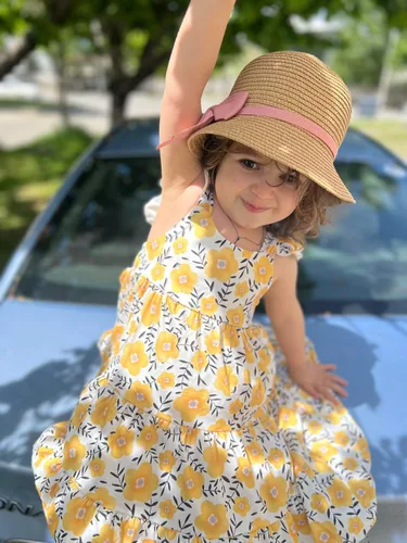 Miniatura 4 de Vestidos de verano para niñas pequeñas, floral, manga con volantes, casual, sin mangas, acampanado, para jugar, de 2 a 8 años