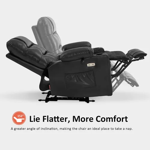 Miniatura 5 de MCombo Zero Gravity PR621 - Silla reclinable eléctrica con masaje de calor y vibración, silla reclinable con puertos USB, portavasos para sala