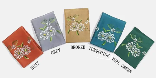 Miniatura 5 de Gohd Cutwork Floral. Juego de cortinas de cocina. Juego de cenefa y flecos. Lindo bordado en tela de seda sintética con calados. (Gris)