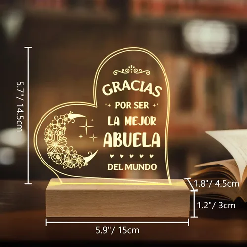 Miniatura 7 de GiltGlimmer Regalos de Abuela, regalos de cumpleaños para abuela en español, regalos para Abuela con luz nocturna acrílica grabada, regalos