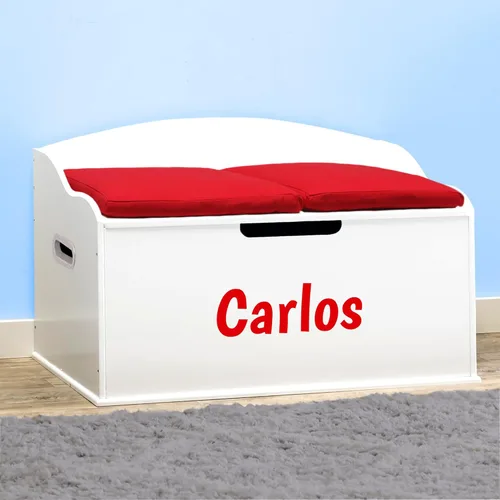 Miniatura 4 de DIBSIES Caja de juguetes personalizada Creative Wonders, serie Signature para niños, 30 x 19.25 x 18 pulgadas, tapa de cierre suave (blanco)