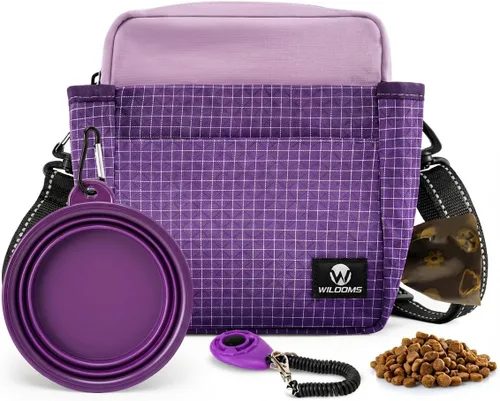 Miniatura 10 de Bolsa de entrenamiento para perros, riñonera magnética para perros para caminar, bolsa cruzada para pasear al perro con dispensador de bolsa
