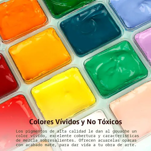 Miniatura 6 de HIMI - Juego de pintura gouache de 24 colores de 1 onza líquida (30 ml) cada uno, diseño exclusivo de envase de gelatina con 3 pinceles de pintura