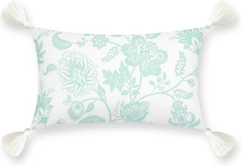 Miniatura 6 de Hofdeco Premium Solo funda de almohada lumbar para patio costero de otoño, 12 x 20 pulgadas, repelente al agua para patio trasero, sofá, borla