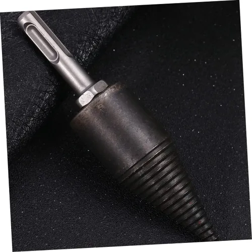 Miniatura 7 de Taladro de división con mango triangular, herramienta de corte resistente para el hogar para división eficiente de leña, negro redondo