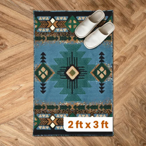 Miniatura 35 de YHSF South West - alfombra estilo nativo americano del suroeste C318 - fácil de limpiar, gruesa, suave, duradera, alfombra inspirada en tribus