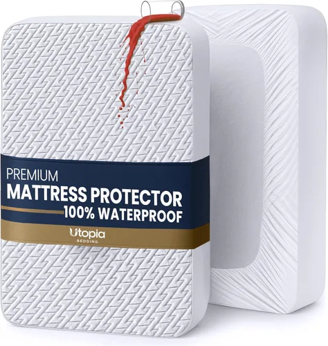 Utopia Bedding – Protector impermeable de colchón tamaño king, funda de colchón premium con tela suave 3D Air, se ajusta a colchones de 17 pulgadas