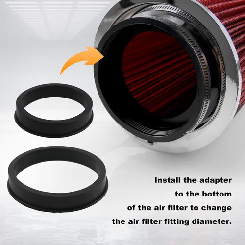 Miniatura 4 de RYANSTAR RACING Filtro de aire universal de cono de sujeción compatible con tres tamaños diferentes de 3 pulgadas, 3.5 pulgadas, 4 pulgadas, cono