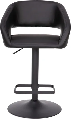 Miniatura 10 de Taylor & Logan Jenna Taburete giratorio ajustable 360 con base negra en vinilo negro