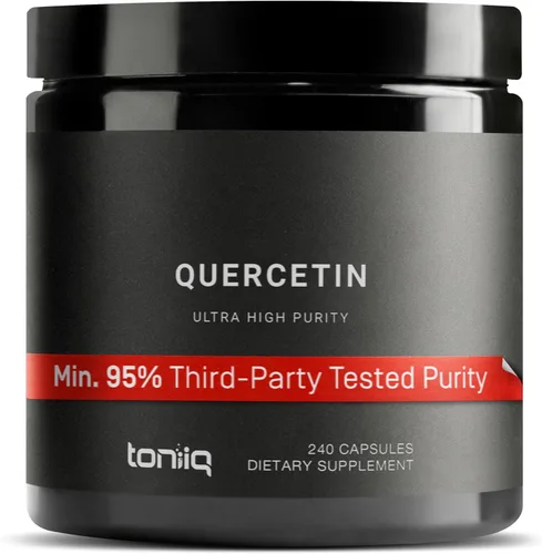 Toniiq Cápsulas de quercetina de ultra alta pureza - 95%+ altamente purificadas y biodisponibles - 1000 mg por porción - 240 cápsulas de suplemento