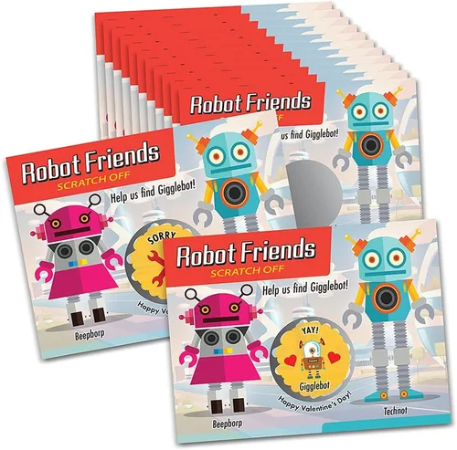 Miniatura 15 de My Scratch Offs Paquete de 26 tarjetas de San Valentín para rascar el corazón de Cupido, tarjetas de revelación de corazón de 3 x 4 pulgadas