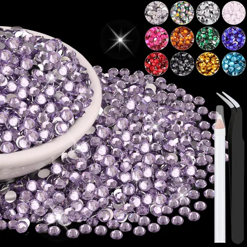 Miniatura 86 de 12000 diamantes de imitación de resina de 0.079 pulgadas a granel para manualidades (transparente), cristales deslumbrantes con parte trasera plana