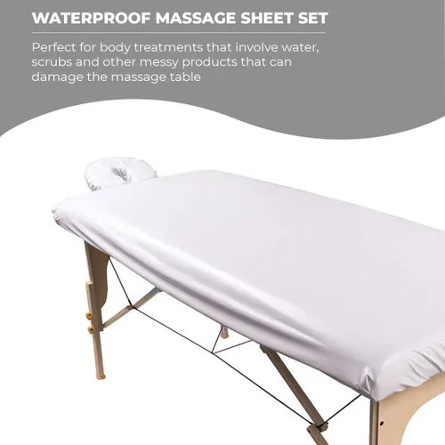 Miniatura 3 de ForPro Professional Collection Funda impermeable para mesa de masaje, juego de sábanas protectoras para mesas de masaje, lavable a máquina, incluye