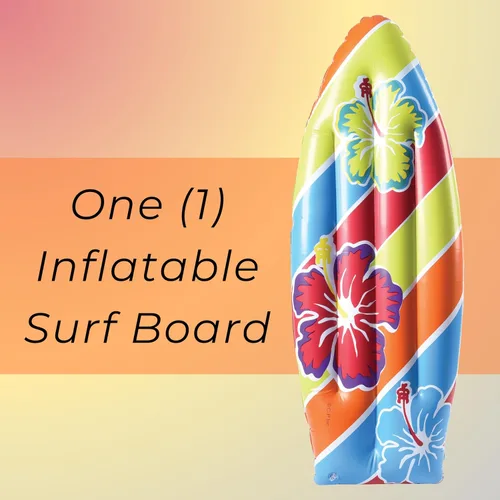 Miniatura 2 de US Toy One grande inflable Surf Board Luau Decoración Tema playa piscina Juguete, 36 pulgadas, Multicolor