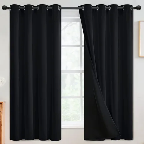 Miniatura 59 de SimpleHome - Cortinas opacas 100% para recámara, cortinas de ventana con ojales beige, con aislamiento térmico, cortinas de oscurecimiento