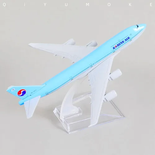 Miniatura 5 de 747 Kit de Modelo de Avión Coreano-1/400 Modelo de Aviones de Metal Fundido a Presión con Soporte (6 pulgadas) Avión Boeing 747 Regalos