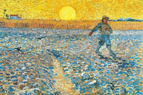 Miniatura 5 de Vincent Van Gogh El sembrador 1888 Van Gogh Arte de pared Pintura estilo impresionista Naturaleza Primavera Flor Decoración de pared Paisaje Campo
