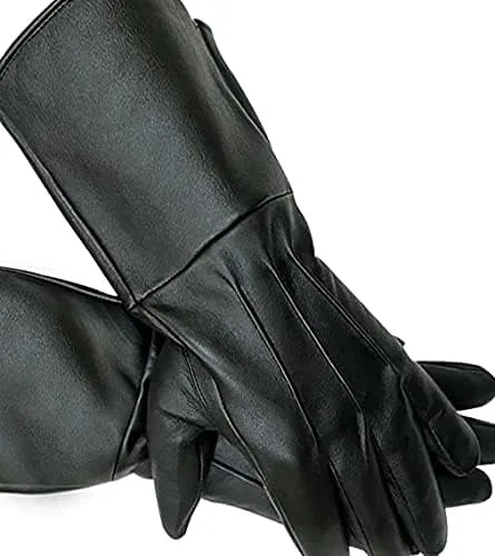Miniatura 3 de SI Guantes de cuero sin forro para hombre, diseño de espada