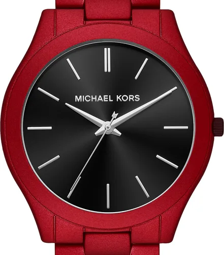 Miniatura 4 de Reloj Michael Kors Slim Runway de acero inoxidable MK8712 - Pista delgada talla única Esfera rojanegra
