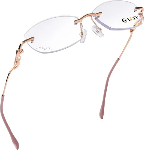 Miniatura 7 de LUFF Anteojos de lectura sin montura para mujer, bloqueo de luz azul, elegantes y ligeros sin marco, antifatiga ocular