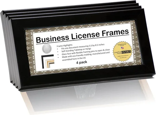 Miniatura 7 de Marcos de licencia para maquilladores profesionales de 3.5 in x 8.5 in, sostenedor de licencia de panel de estado para mostrar certificado, licencia