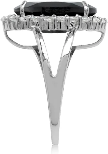 Miniatura 3 de Silvershake Huge 18X13mm Genuine Gemstones 925 Sterling Silver Right Hand Cocktail Ring Jewelry for Women