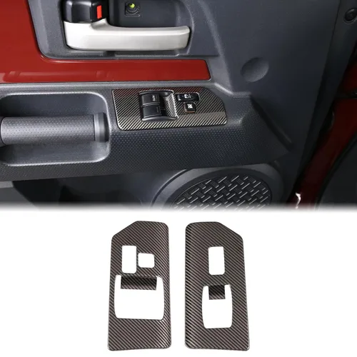 Miniatura 10 de Aunginsy Cubierta de panel de botón de elevación de vidrio para ventana de puerta, compatible con Toyota FJ Cruiser 2007-2021 para el reposabrazos