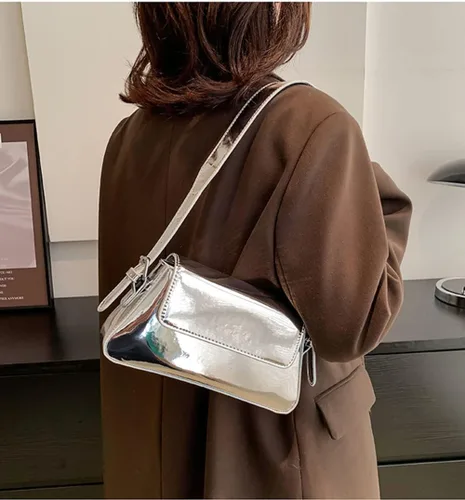 Miniatura 3 de Bolso de noche para mujer, Y2k, plateado, bolso hobo, bolso de mano, bolso de mano, bolso de mano, bolso de fiesta, bolso de mano, bolsos cruzados
