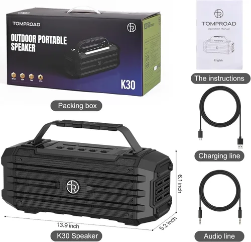 Miniatura 7 de Altavoz Bluetooth de 120W Pico 80W Portátil Inalámbrico Hi-Fi Fuerte para Exteriores IPX6 Impermeable Altavoces Grandes para Fiestas con Graves
